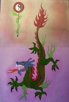 drache.50x70cm.laufkeilrahmen.naturholzrahmen.100euro